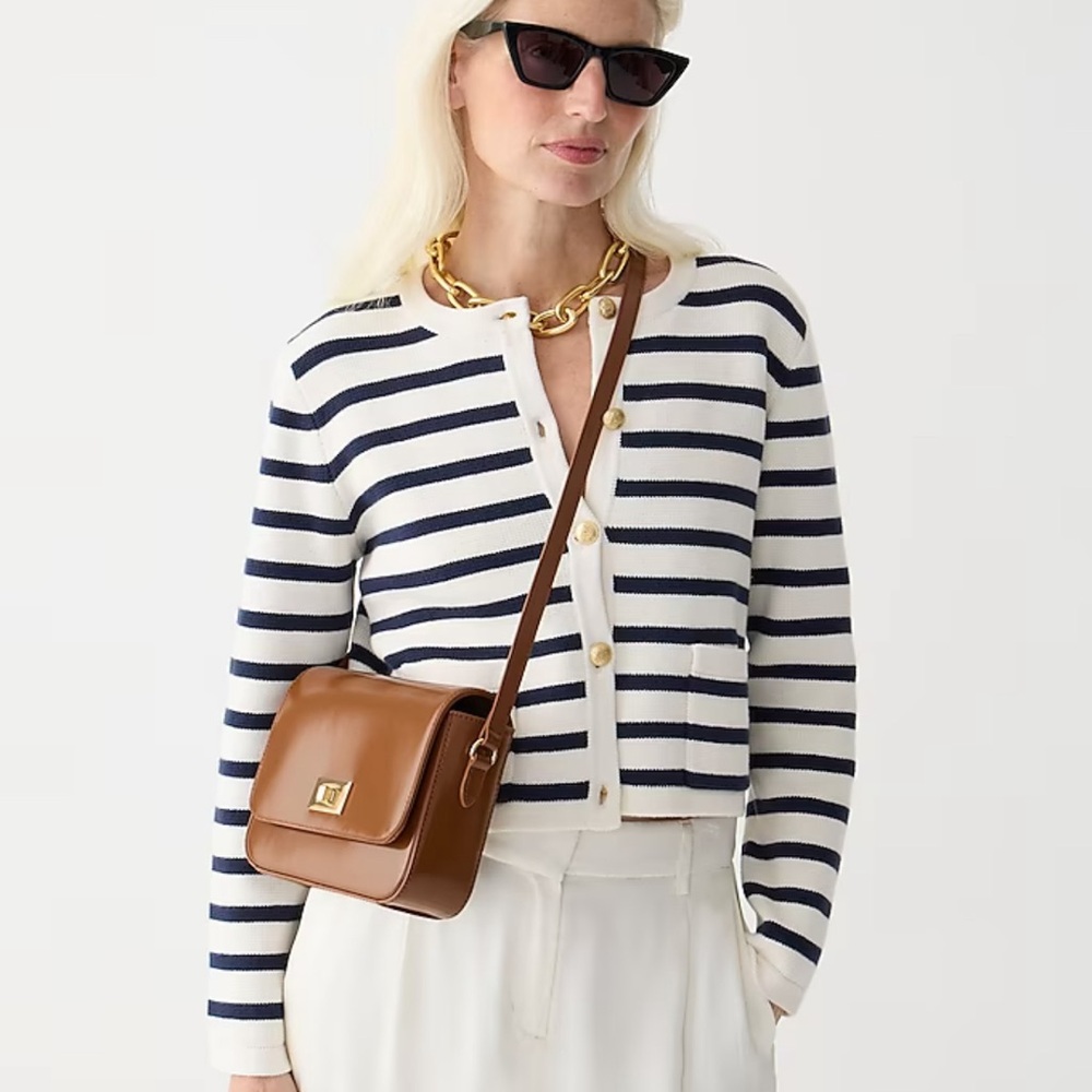 J Crew Emilie sweater lady jacket in stripe